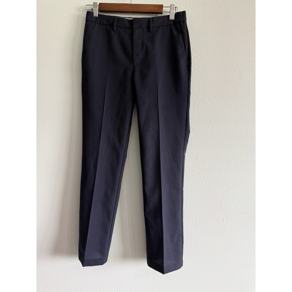 Crewcuts Thompson Dress Pants Boy's Size 12 Navy 100% Wool Adjustable Waist